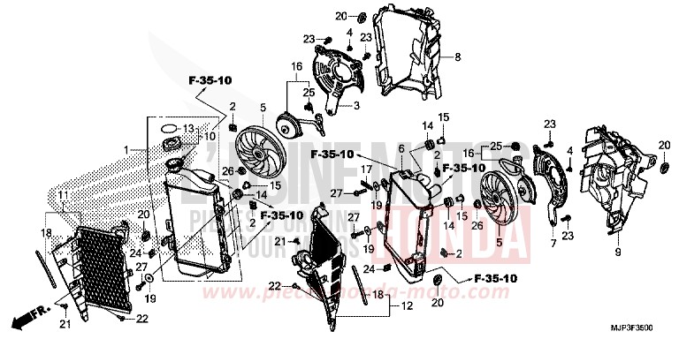 RADIATEUR de Africa Twin VICTORY RED (R334B) 2017